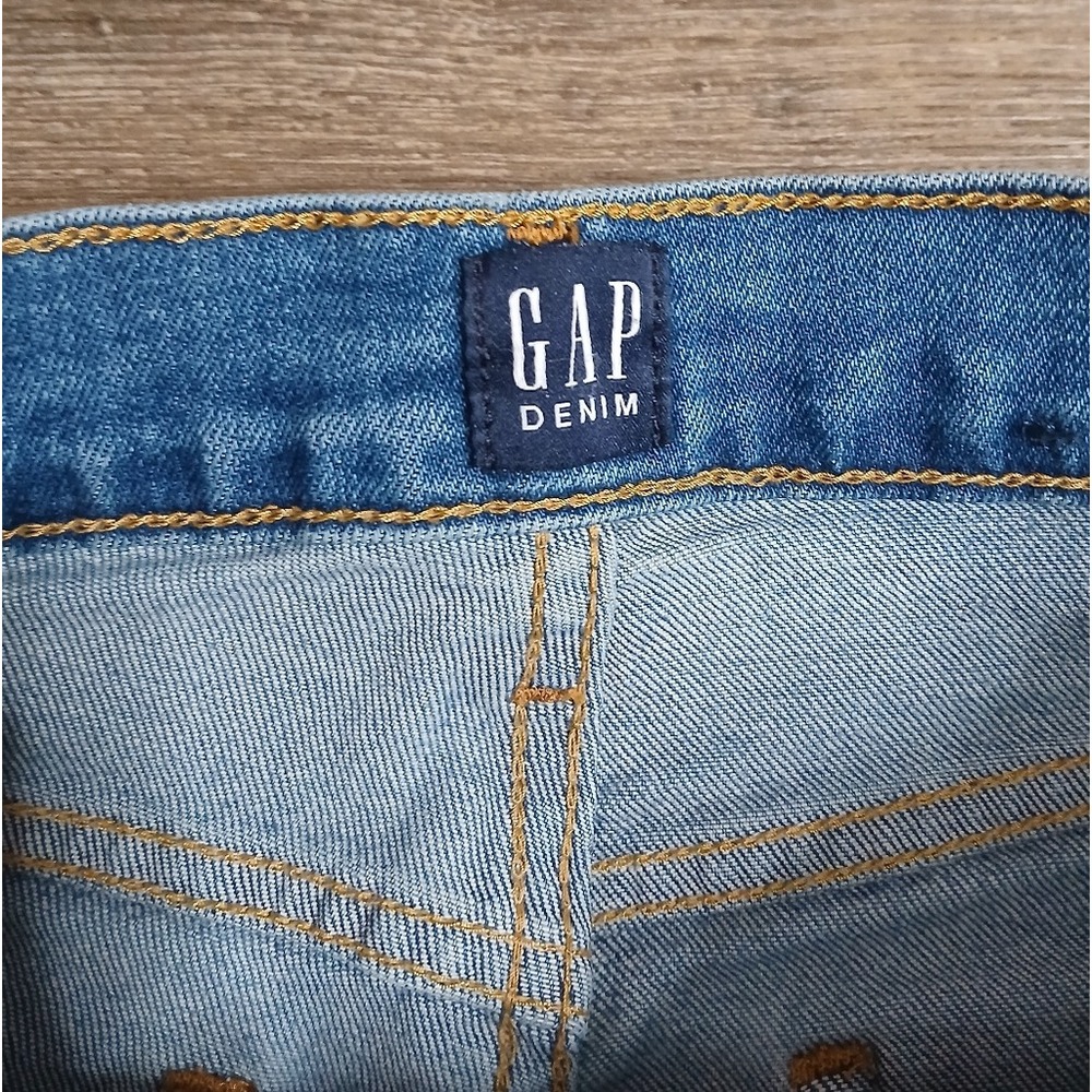 Gap Cigarette Jeans Womens 0/25 Tall Blue High Rise Raw Hem Distressed Slim Leg - Picture 4 of 7